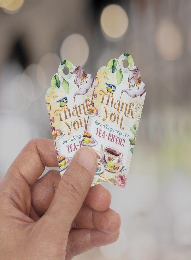 Summer-Ray.com Summer-Ray 50pcs Tea Party Thank You Tags for Bridal Shower, Baby Shower, Birthday Party – Afternoon Tea Theme Favor Tags - Image 5
